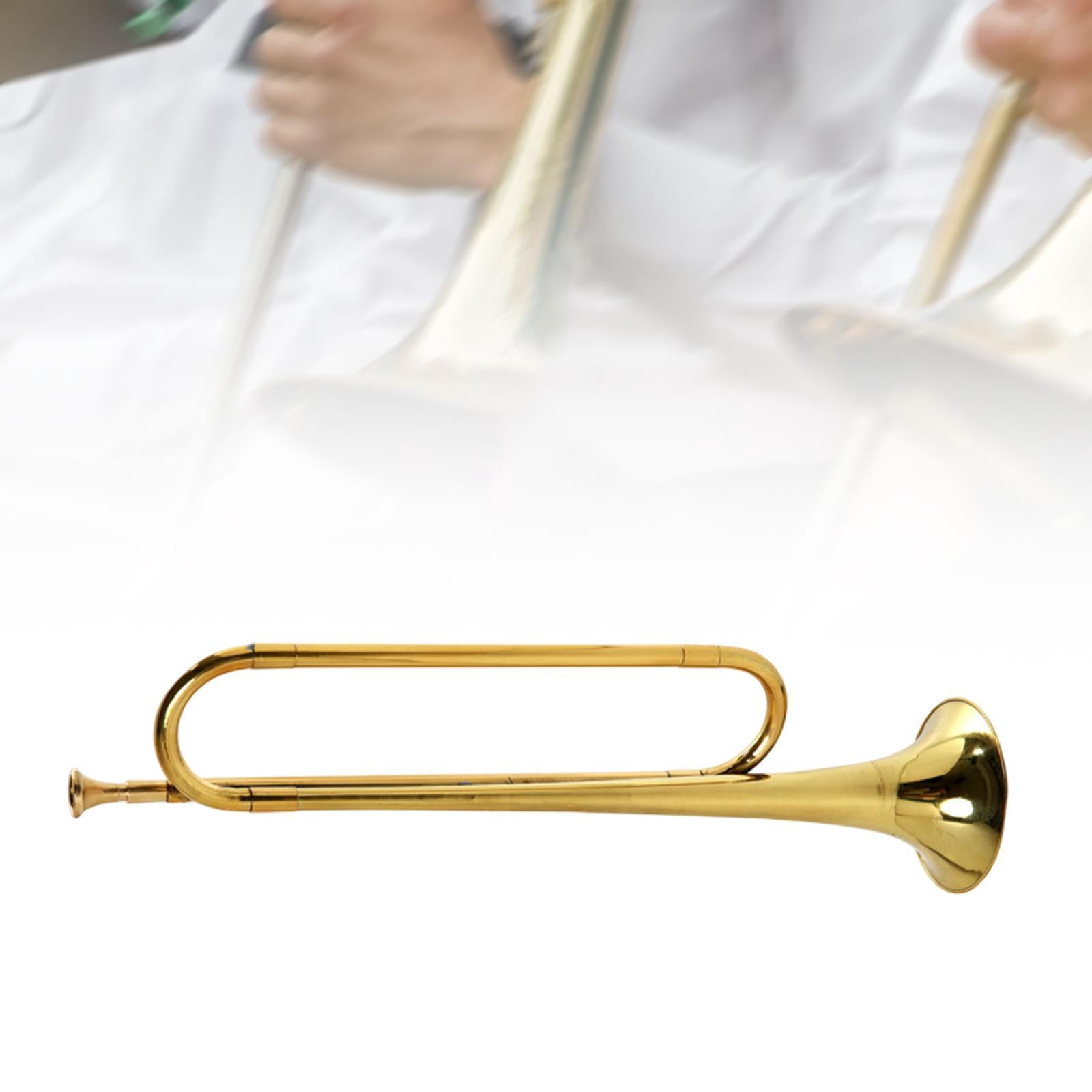 QccHieUs C Bugle Mini Brass Instrument Portable Classic Cavalry Trumpet Blowing Bugle for