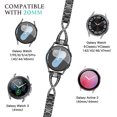 thumbnail image 3 of BANDOVA X-Shape Metal Band with Sparkly Rhinestones, Dressy Bracelet Compatible with Samsung Galaxy Watch 7/6/5/4, Black, 20mm, 3 of 6
