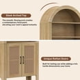 thumbnail image 6 of Hawsaiy 71" Arched Pantry Cabinet with Doors, Tall Arch Bookcase with Adjustable Shelves, Mid-Century Modern Kitchen Pantry Storage Cabinet for Living Room, Oak, 6 of 10