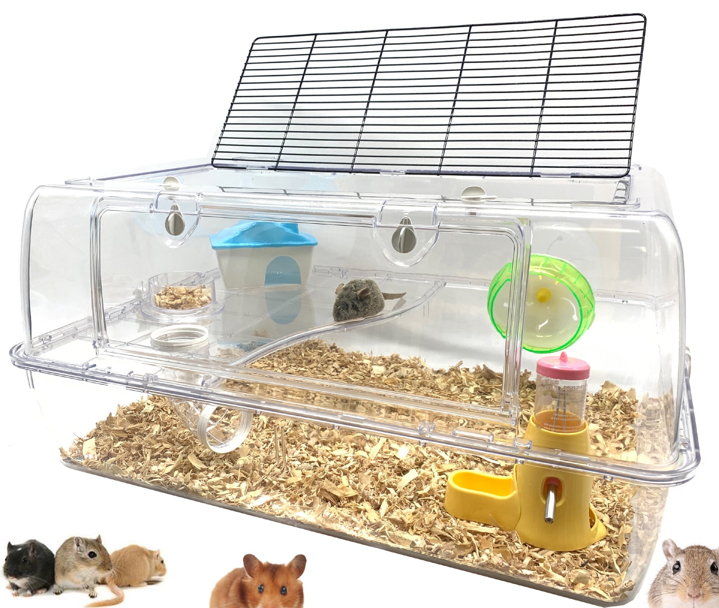 LARGE Deluxe 2Level Acrylic Clear Hamster Mouse Palace House Hedgehog Guinea Pig Habitat with