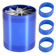 Turbonador de admisin de aire para automvil Vobor Turbina de doble ventilador Supercargador Ahorro de combustible de gas(Azul)
