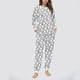 thumbnail image 1 of Conjunto de top y pantalones de poliéster con bolsillos largos y estampado de cuello redondo informal para mujer, 1 of 6