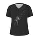 thumbnail image 4 of Camisetas de Manga Corta para las Mujeres, Impresión de Cuello en V Camiseta Casual Top Hecho de 95% Poliéster 5% Spandex para el Uso Diario de Primavera Verano, Camisetas para las Mujeres Casual, 4 of 4
