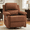 Brown, variant on Amopatio 360 Swivel Rocker Small Recliner Chair for Small Spaces for Living Room,Upholstered Fabric Glider Recliner Nursery,White