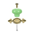 thumbnail image 5 of Uxcell 32x26mm Vintage Ceramic Drawer Knobs Pulls for Dresser Bronze/Green 6 Pack, 5 of 6