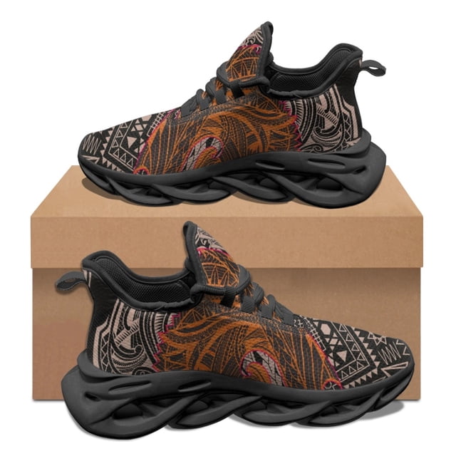 Polynesian Pattern Woman Autumn Winter Wear-Resistant Platform Shoes Lace Up Basketball Sneakers Non-slip Footwear Custom Image