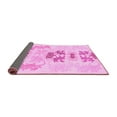 thumbnail image 2 of Ahgly Company Indoor Round Abstract Pink Modern Area Rugs, 5' Round, 2 of 4