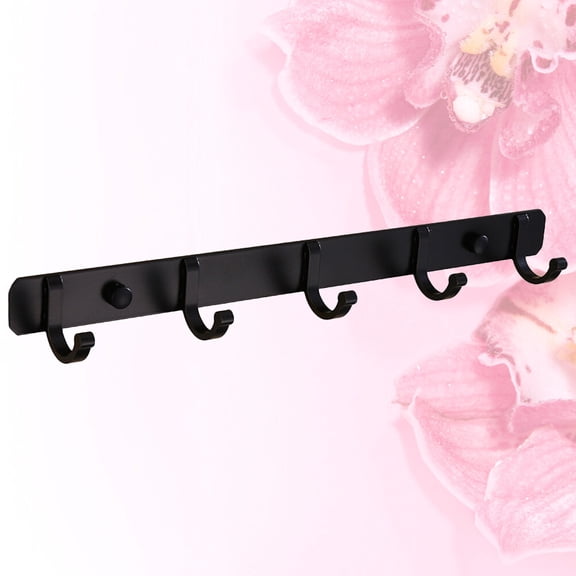 Worgeous 1pc Black Coat Hook Wall Mounted European Style Door Hanger Rack for Home and Hotel Organization