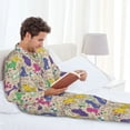 thumbnail image 6 of Naloa Colorful Poodle Dog Men’s Pajamas Set - Long Sleeve Button Down Sleep Shirt and Pajama Bottoms Sleepwear Set-XX-Large, 6 of 7