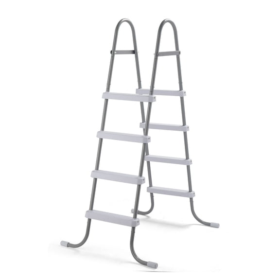 Pool Ladder 4-Step 52 Inch - Above Ground Pool Access - Heavy Duty Iron Frame - White Steps - 300lbs Capacity - Easy Assembly