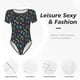 thumbnail image 4 of Balery Shells and Seaweed Body de cuello redondo de manga corta para mujer Tops de manga corta Tops básicos-Medium, 4 of 7