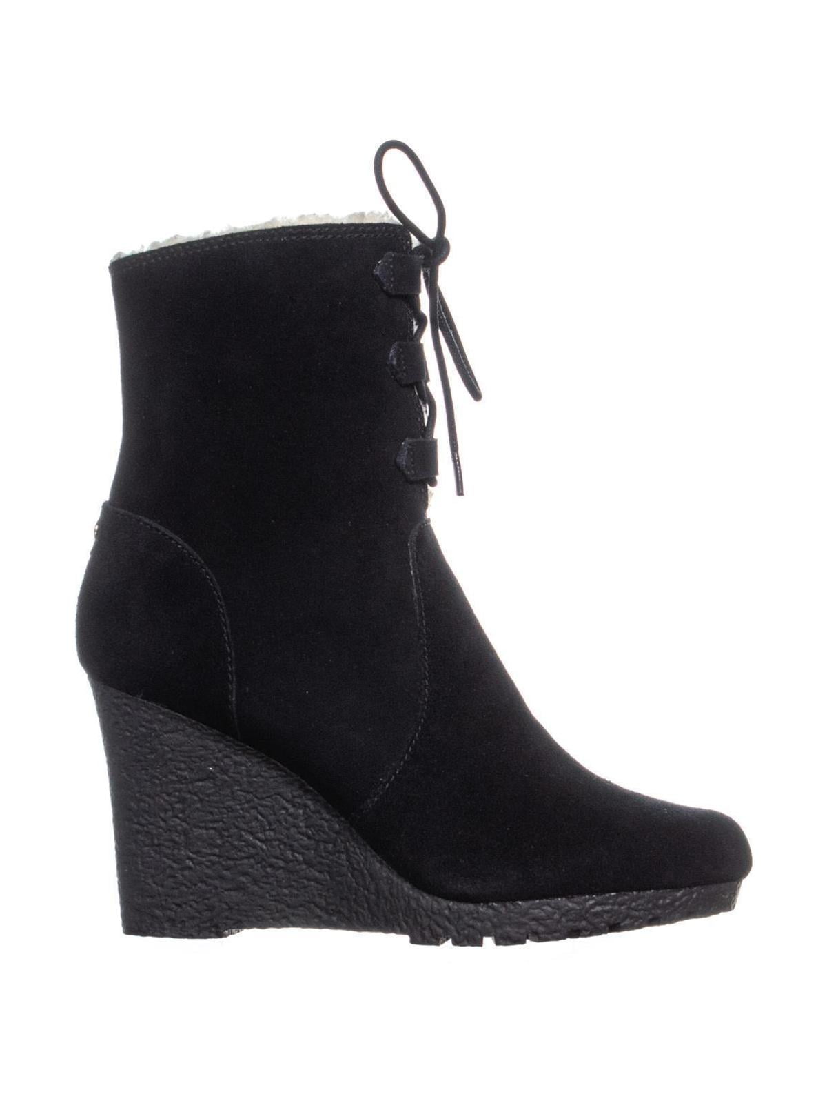 michael kors wedge boots black
