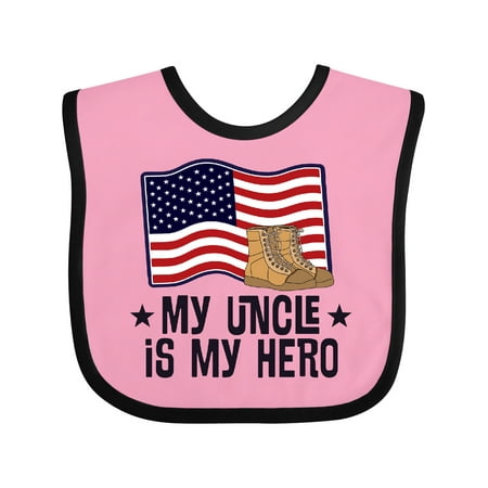 

Inktastic My Uncle is My Hero Military Nephew Boys or Girls Baby Bib
