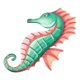 thumbnail image 2 of Wall Iron Decoration Beautiful Metal Sea Horse Ornamental Pendant Home Decorative Supply 34x19.5cm Green 1Pc, 2 of 5