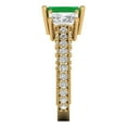 thumbnail image 3 of 3.61 ct Emerald Cut Simulated Emerald 3 Stone 18K Yellow Gold Womens Engagement Ring, 3 of 5