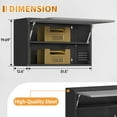 thumbnail image 2 of Metal Garage Wall Cabinet with Up-Flip Door, Float Tool Cabenit with Adjustable Shelf,Steel Wall-Mounted Storage Cabinet with Pegboard for Kitchen,Garage,Workshop,Warehouse(19.7"H,Black&Gray), 2 of 14