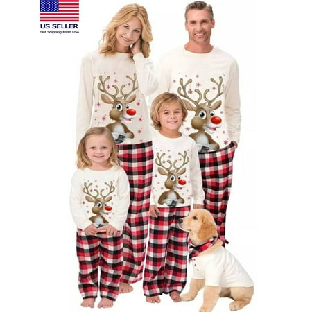 

ZIYIXIN Family Christmas Pyjamas Set Matching Sleepwear Pajamas PJs Set for Adults Womens Kids Xmas Sleepwear Nightwear