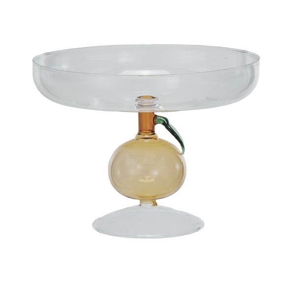 Creative Co-Op Citrus Charm Glass Food Pedestal, Multicolor