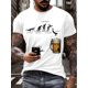 thumbnail image 1 of Camiseta informal con gráfico de cerveza para hombre: diseño evolutivo y divertido, cómoda camiseta de algodón con cuello redondo para uso informal y reuniones al aire libre., 1 of 5