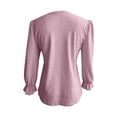 thumbnail image 5 of hxobax Long Sleeve Eyelet Tops T Shirts for Womens Casual Solid V Neck Ruffle Pullover Tunic Blouse, 5 of 5