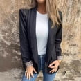 thumbnail image 5 of Women Suit Coat Lapel Long Sleeve Leopard Print Cuffs Suit Jacket Solid Color Loose Fit Open Front Casual Business Outwear, 5 of 8