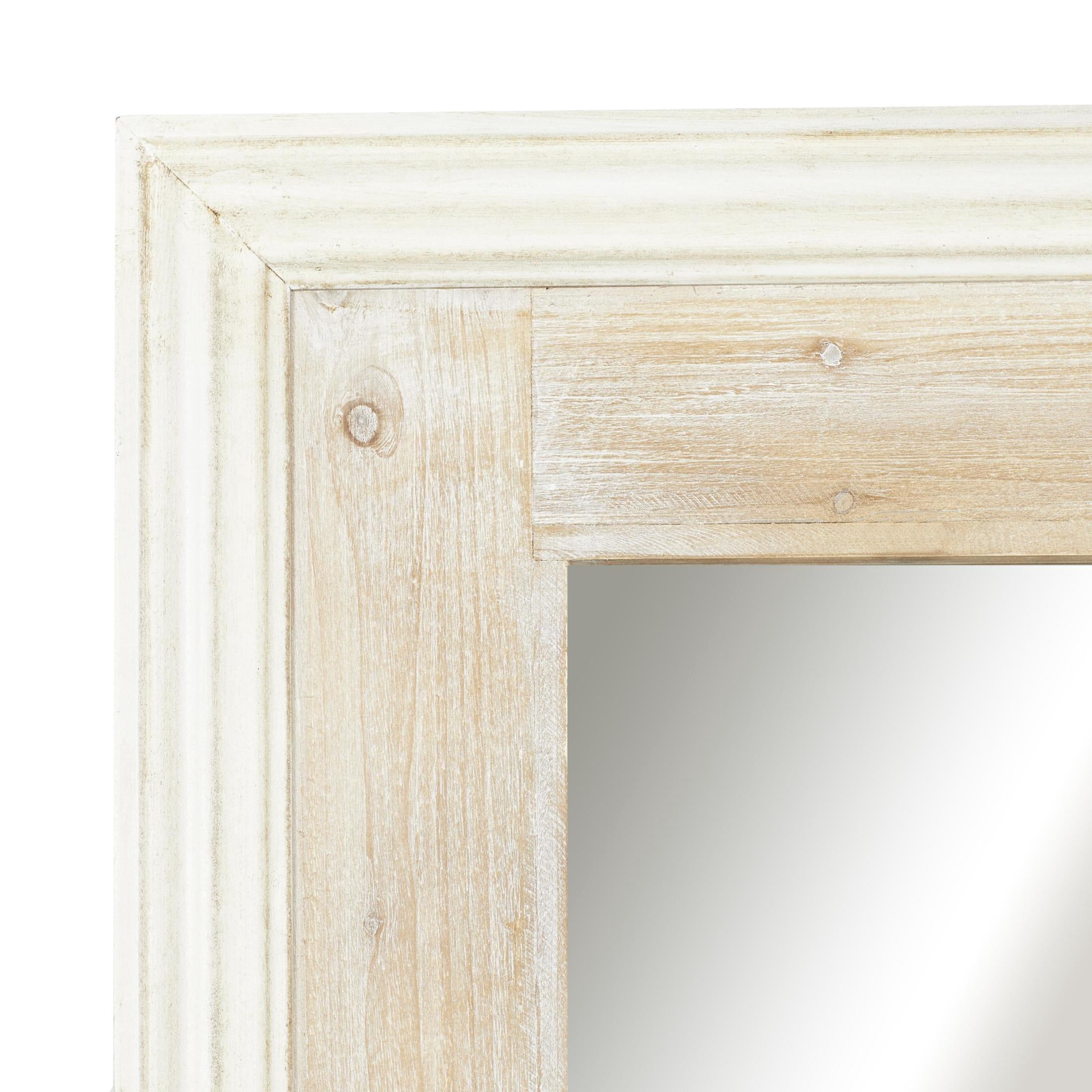DecMode 26" x 59" White Wall Mirror