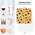 thumbnail image 4 of KLL Drink Coasters Set Square of 4,PU Leather Absorbent Coasters Set Decorative Coffee Cup Coasters Housewarming Gift for Home Decor-Brown Leaf Pattern Sunflower, 4 of 5