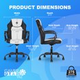 thumbnail image 4 of Gamer Gear Jr. Xplorer Gaming and Computer Chair, Kids and Teens Gaming Chair with Padded Arms, Adjustable Height, White and Black, 4 of 11