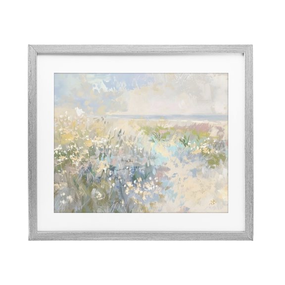 Stupell Industries Traditional Mottled Pastel Field Impression Gray Framed Print Under Glass, 16 x 13, by Creative Studio