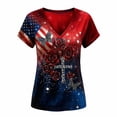 thumbnail image 3 of ibiyuan 250 Anniversary Usa Shirt Women T Shirts Fitted Crew America 250 Flag Short Sleeve Shirts Independence Day Women Shirts Tops for Women Trendy, 3 of 4