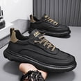 thumbnail image 4 of Men's Stylish Black Chunky Sneakers - Durable, Comfortable Thick Sole, Lace-Up Casual Dad Shoes for All-Day Wear, Outdoor Hiking Footwear | Stylish Laceup | Robust PVC Sole, 4 of 10