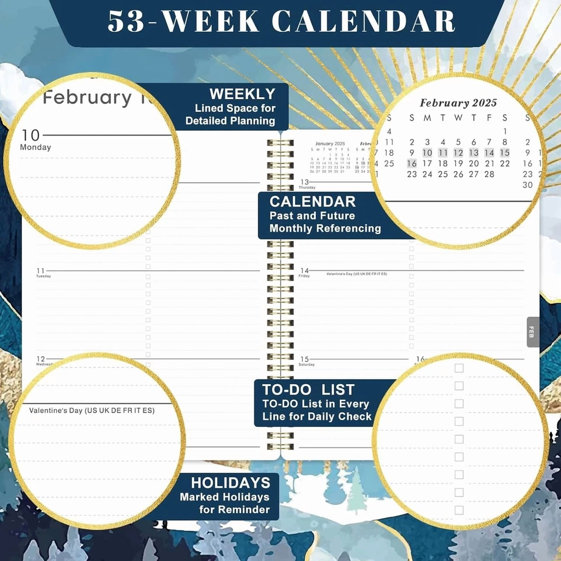 2025 Planner - 2025 Weekly Planner Spiral Bound, Weekly & Monthly Planner With