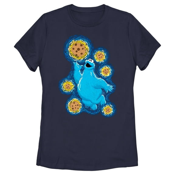 Women's Sesame Street Starry Night Cookie Monster Graphic T-Shirt
