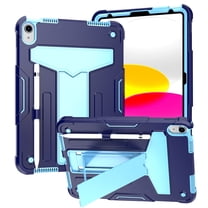Tarise for iPad 10th Generation Case with Pencil Holder & Kickstand, Shockproof Drop Proof Kids Friendly Rugged Full Body Protective Case Cover for Apple iPad 10.9 Inch 10th Gen 2022, Navy Blue