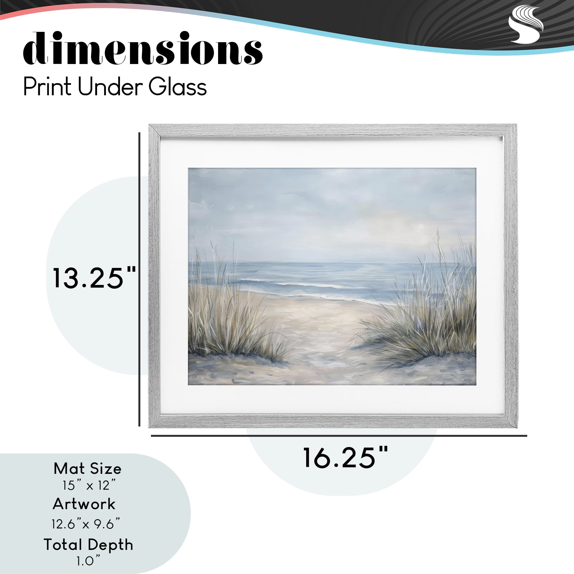 Stupell Industries To The Beach Tranquil Landscape Gray Framed Print Under Glass, design by Petal Prints Design