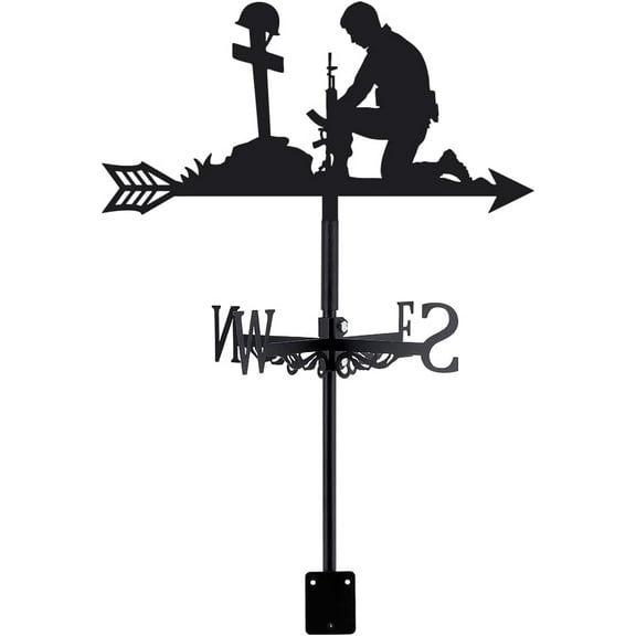 Iron Wind Direction Indicator Weathervane for Outdoor Garden Wind Measuring Tool Human 251x353mm