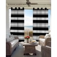 thumbnail image 4 of Black Grey Stripe Blackout Curtains 63 Inches Long for Bedroom, Minimalist Farmhouse Striped Thermal Insulated Room Darkening Black Out Window Curtain Panels Grommet Drapes for Living Room, 4 of 8