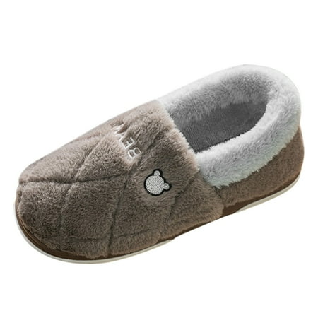 

Youmylove Men Slippers Winter Couples Men Warm Home Plush Soft Bottom Comfortable Solid Color Flat Cotton Slippers Zapatos De Hombre