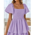 thumbnail image 4 of Vestido ZESICA para mujer 2025, estilo bohemio, midi, morado, talla XL, 4 of 9