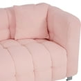 thumbnail image 6 of Yesfashion 102 Inch Teddy Velvet Sofa, With 2 Throw Pillows, Hardware Feet,&nbsp;Mid Century Indoor Couch, Upholstered Couch for Living Room, Bedroom, Apartment, 6 of 9