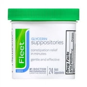 Fleet Glycerin Laxative Adult Suppositories Jar - 24 Ea, 2 Pack