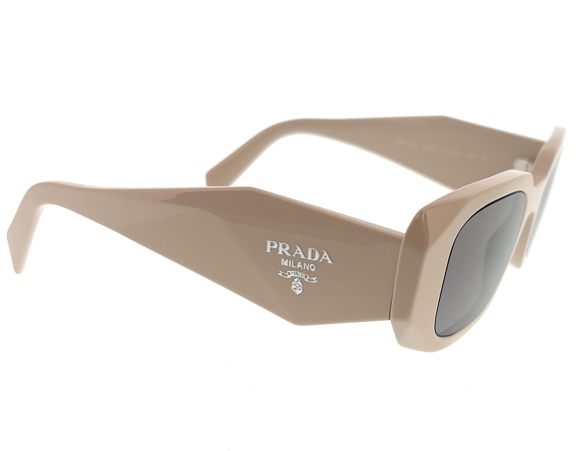 Prada PR 17WS Plastic Womens Rectangle Sunglasses Black 49mm