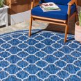 thumbnail image 3 of SAFAVIEH Courtyard Claudia Geometric Indoor/Outdoor Area Rug, Navy/Grey, 6'7" x 6'7" Round, 3 of 6