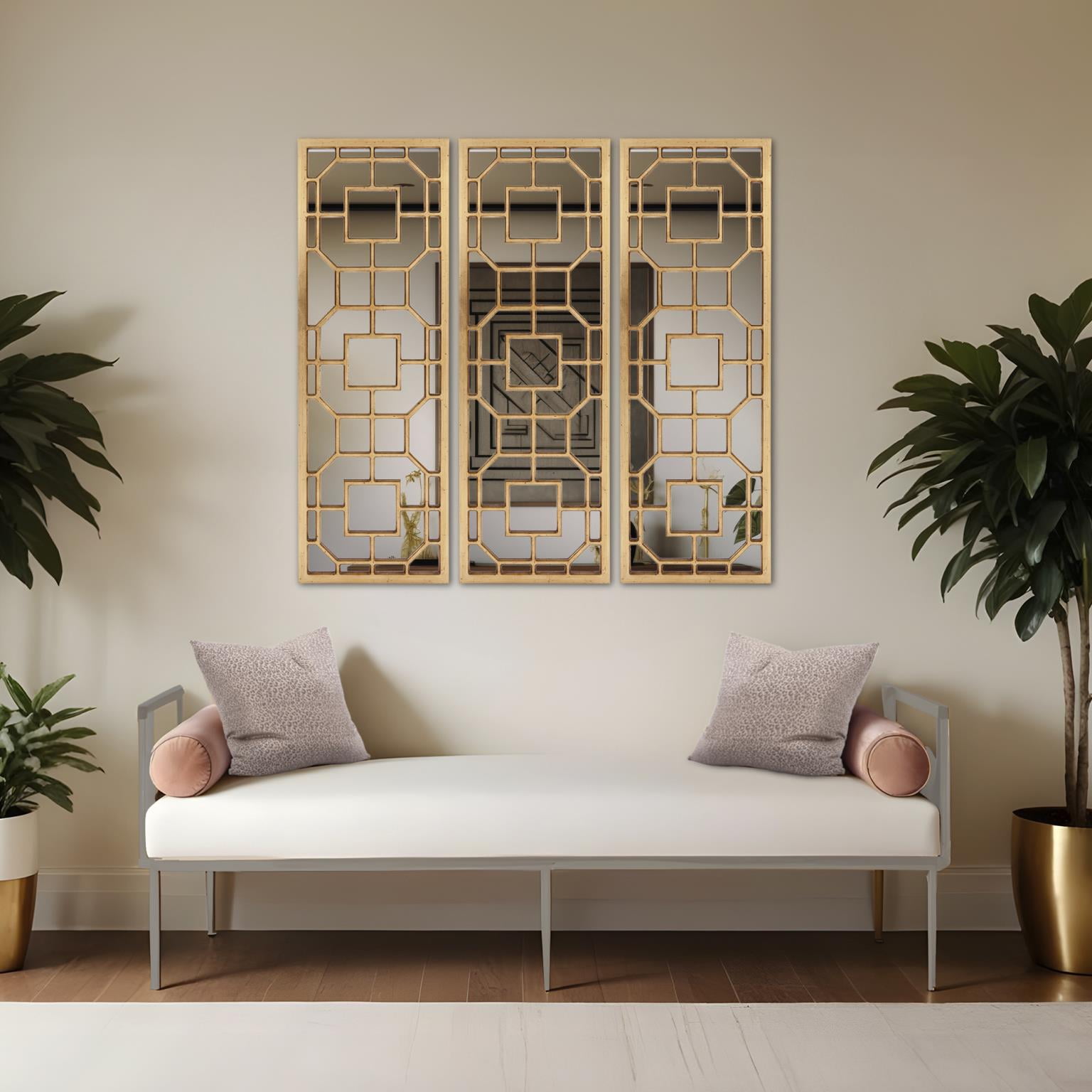 Tyler Dillon Rectangular Contemporary Aldrich Wall Mirror 15.75"W x 46.5"H