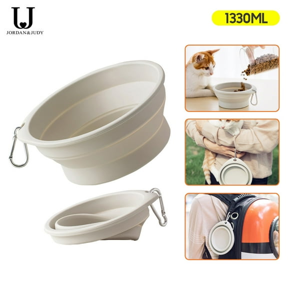 Jordan Judy Eco-Friendly Foldable Silicone Pet Bowl for Dogs & Cats, Large 1300ML Capacity, Travel-Friendly, BPA-Free, Anti-Spill Design, Lightweight & Durable, Ideal for Outdoor Adventures