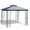 Gray, variant on Spaco 10 x 10 Feet L-Shaped Patio Canopy Gazebo Outdoor 2-Tier Steel Tent-Beige, Party Tent for Outside Party Waterproof Tent BBQ Shelter