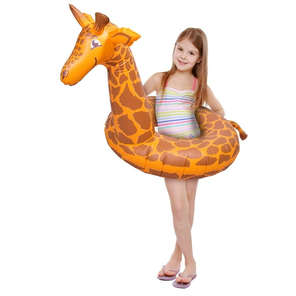 GoFloats 'Stretch the Giraffe' Pool Float Party Tube - Inflatable Rafts, Adults & Kids