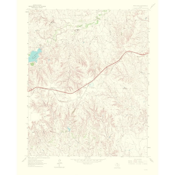 Topographical Map - Rockledge Texas Quad - USGS 1967 - 23 x 28.37 - Vintage Wall Art