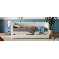 thumbnail image 4 of Upholstered Sofa Bed With Backrest Armrests Daybed Frame With Storage For Bedroom Guest Room Living Room (Twin Size), 4 of 9
