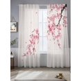 thumbnail image 3 of Cherry Blossoms Semi Sheer Curtains 96 Inch Length 2 Panels Set, Pink Flower Floral Spring Nature Country Sheer Kitchen Curtain Privacy Voile Window Curtain for Living Room Bedroom Rod Pocket Drapes, 3 of 7